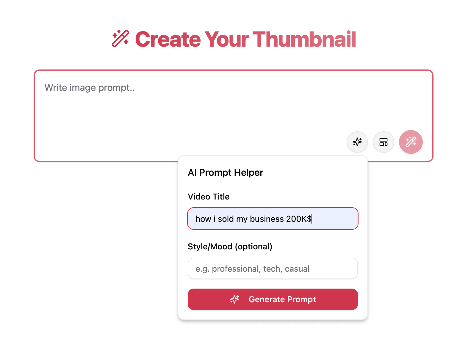 Complete Redesign with AI Prompt Helper